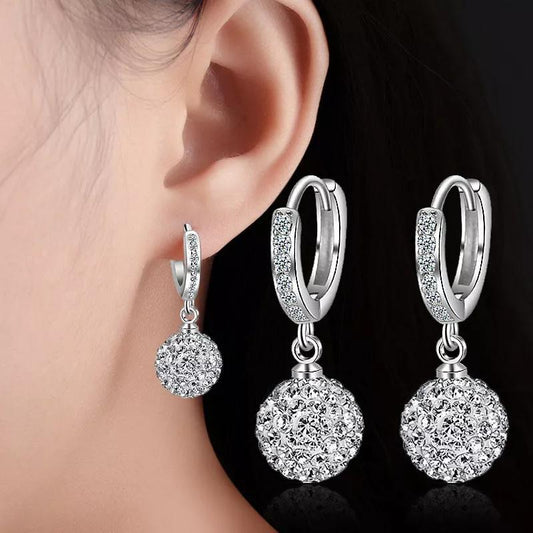 Sparkling Diamond Ball Earrings