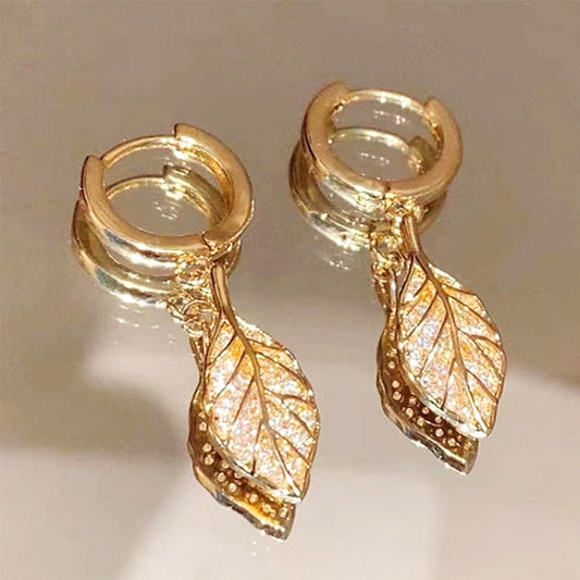 Elegant Gold Leaf Earrings