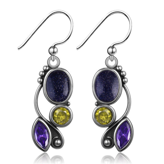 Elegant Blue Sandstone Earrings