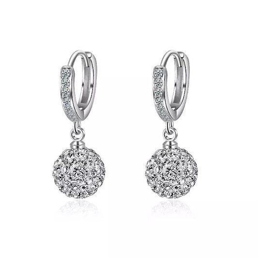 Sparkling Diamond Ball Earrings